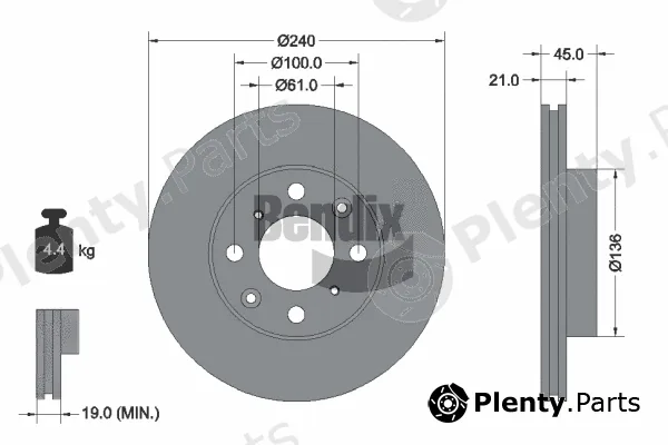 BENDIX Braking BDS1960 — Brake Disc