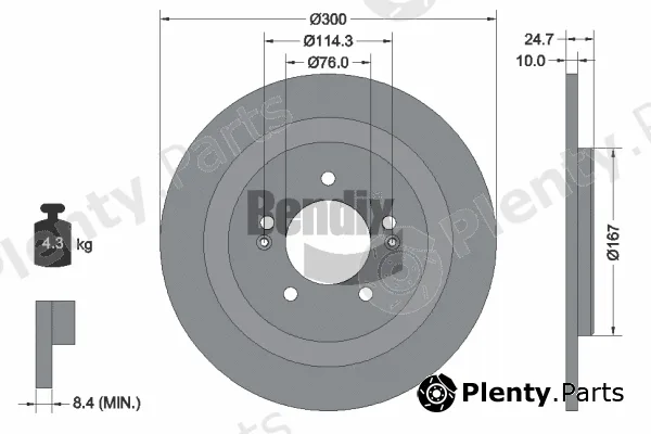 BENDIX Braking BDS1926 — Brake Disc
