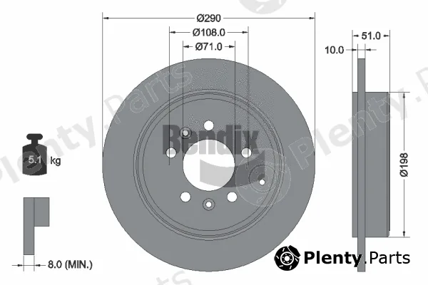 BENDIX Braking BDS1452 — Brake Disc
