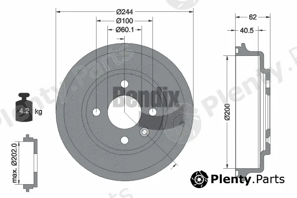 BENDIX Braking BDM1107 — Brake Drum