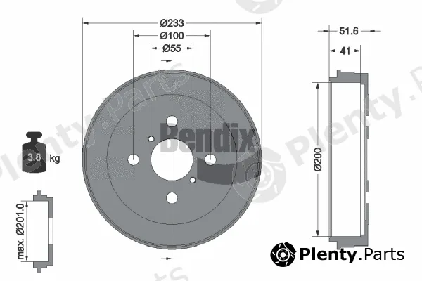 BENDIX Braking BDM1096 — Brake Drum