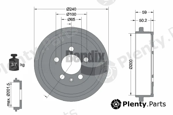 BENDIX Braking BDM1055 — Brake Drum