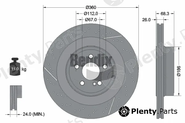 BENDIX Braking BDS2050HC — Brake Disc