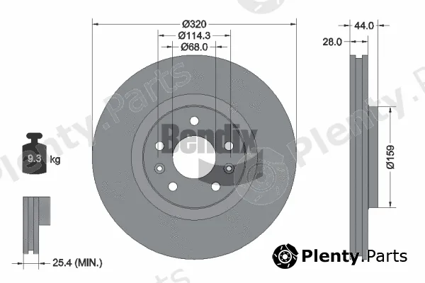 BENDIX Braking BDS1186 — Brake Disc