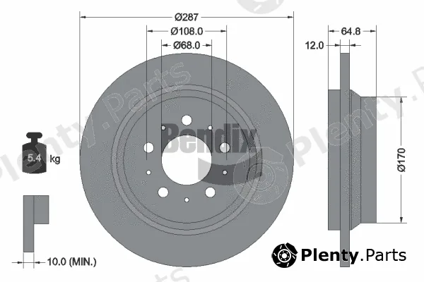 BENDIX Braking BDS1643 — Brake Disc