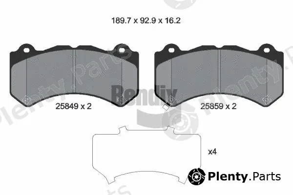 BENDIX Braking BPD2432 — Brake Pad Set, disc brake