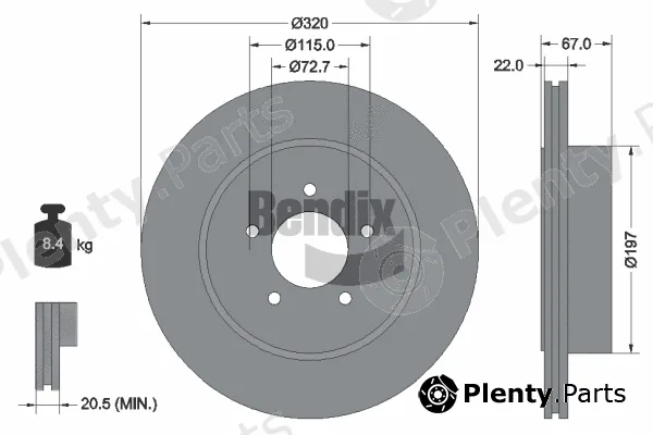 BENDIX Braking BDS1853HC — Brake Disc