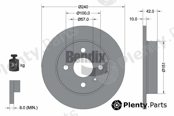 BENDIX Braking BDS1249 — Brake Disc