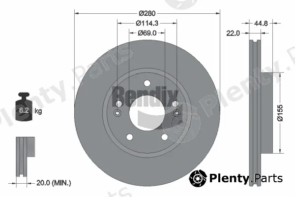 BENDIX Braking BDS2173 — Brake Disc