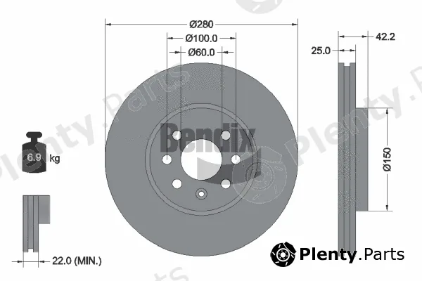 BENDIX Braking BDS1193 — Brake Disc
