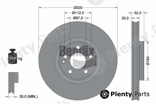 BENDIX Braking BDS2278 — Brake Disc