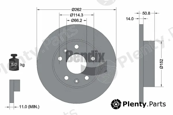 BENDIX Braking BDS1442 — Brake Disc