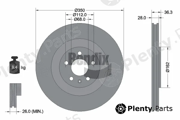 BENDIX Braking BDS1516HC — Brake Disc