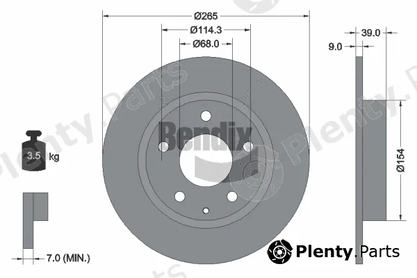 BENDIX Braking BDS1735 — Brake Disc