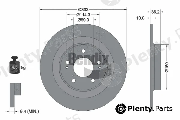 BENDIX Braking BDS1486 — Brake Disc