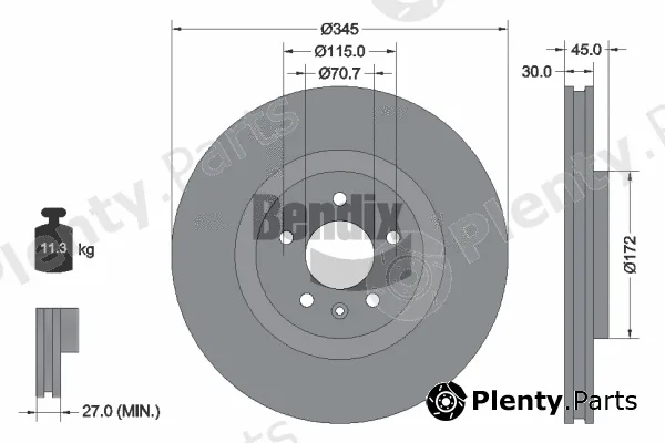 BENDIX Braking BDS2129HC — Brake Disc