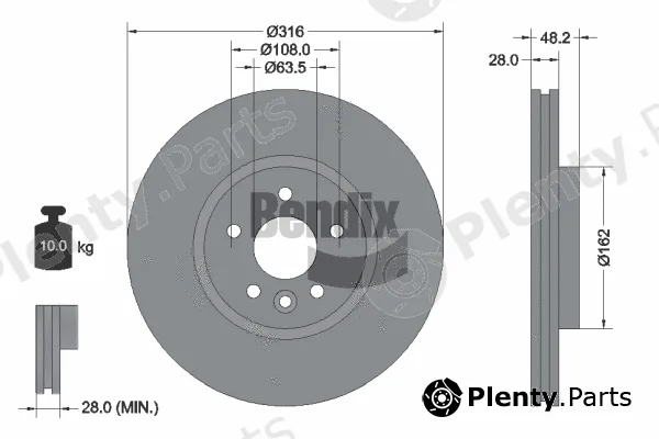 BENDIX Braking BDS2093HC — Brake Disc