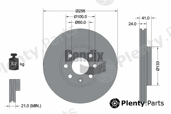 BENDIX Braking BDS1261 — Brake Disc