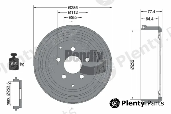 BENDIX Braking BDM1008 — Brake Drum