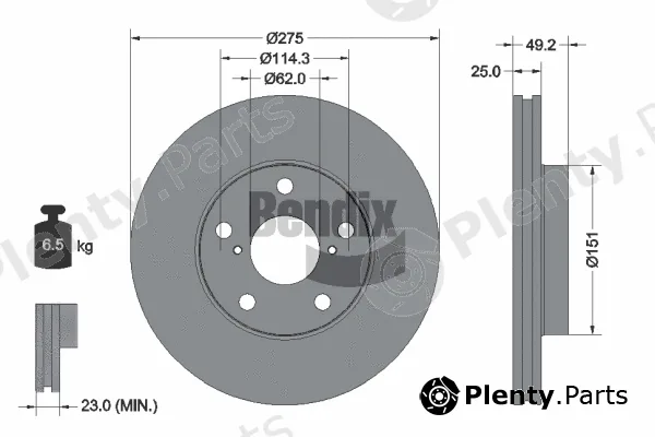 BENDIX Braking BDS1225 — Brake Disc