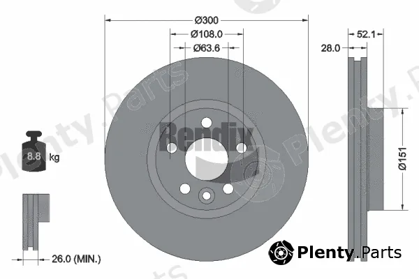 BENDIX Braking BDS1127HC — Brake Disc