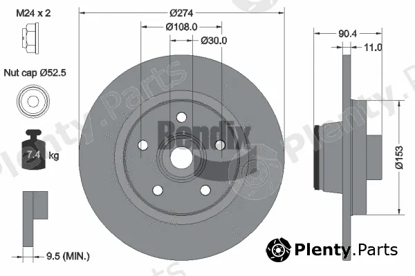 BENDIX Braking BDS1048 — Brake Disc