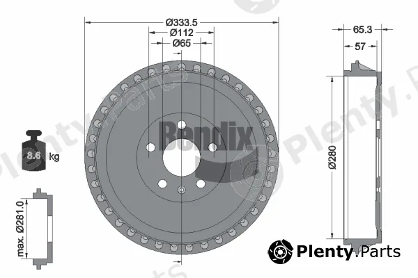 BENDIX Braking BDM1183 — Brake Drum