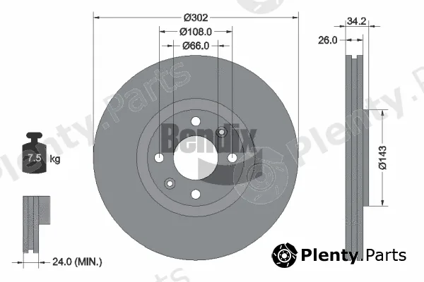 BENDIX Braking BDS1082 — Brake Disc