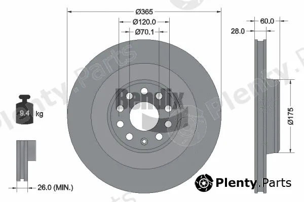 BENDIX Braking BDS2276HC — Brake Disc