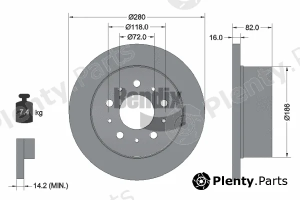 BENDIX Braking BDS1027 — Brake Disc