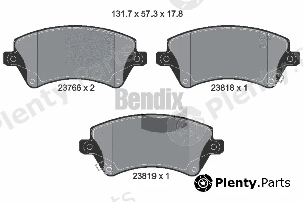 BENDIX Braking BPD1249 — Brake Pad Set, disc brake