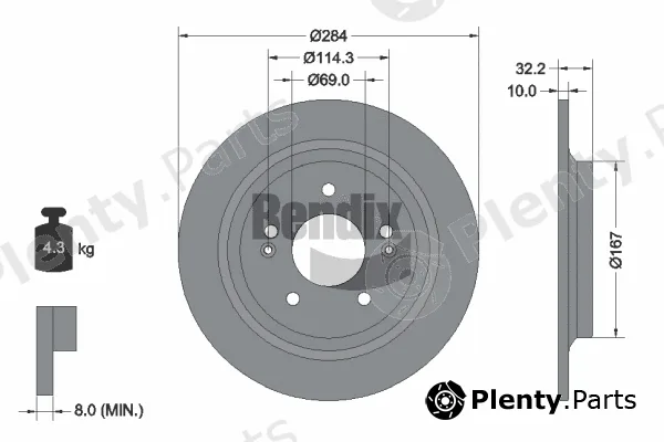 BENDIX Braking BDS2174 — Brake Disc