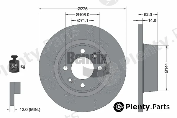 BENDIX Braking BDS1315 — Brake Disc