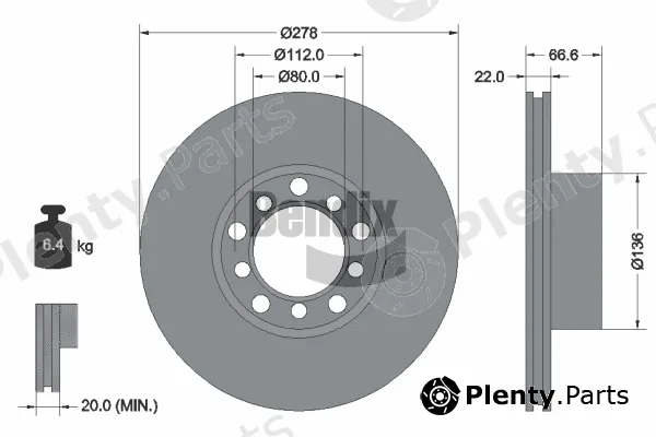 BENDIX Braking BDS2101 — Brake Disc