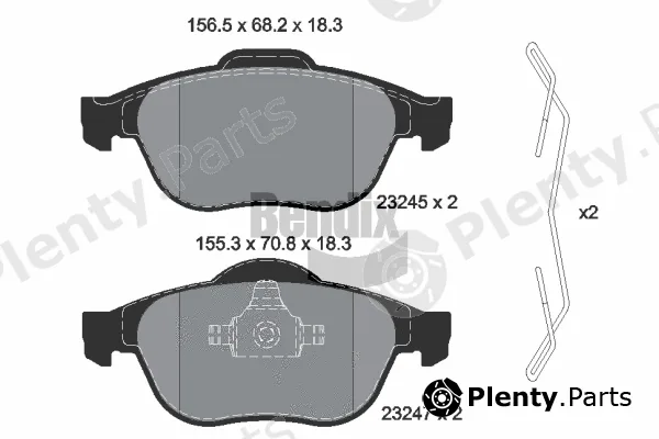 BENDIX Braking BPD1247 — Brake Pad Set, disc brake