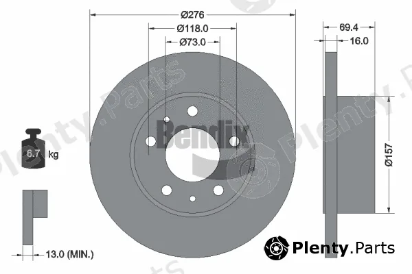 BENDIX Braking BDS1461 — Brake Disc