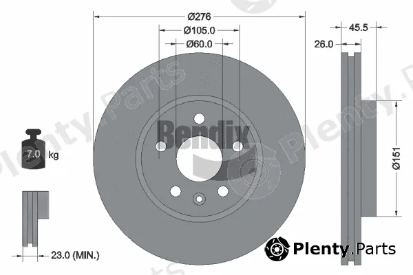 BENDIX Braking BDS1150 — Brake Disc