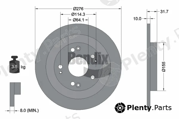 BENDIX Braking BDS1792 — Brake Disc