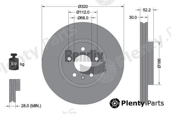 BENDIX Braking BDS1228HC — Brake Disc