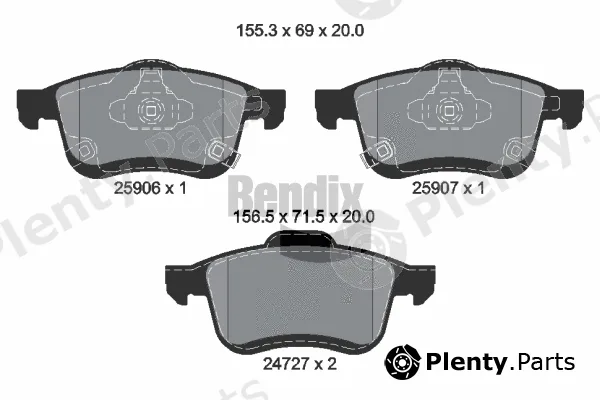 BENDIX Braking BPD1425 — Brake Pad Set, disc brake
