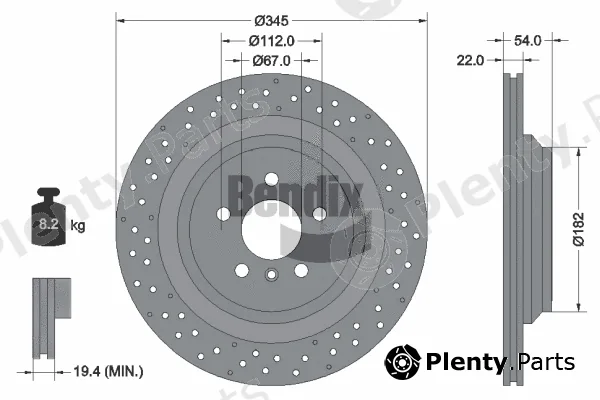 BENDIX Braking BDS1987 — Brake Disc