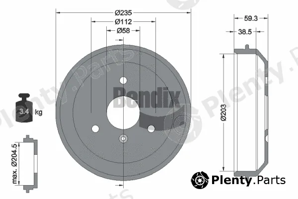 BENDIX Braking BDM1049 — Brake Drum