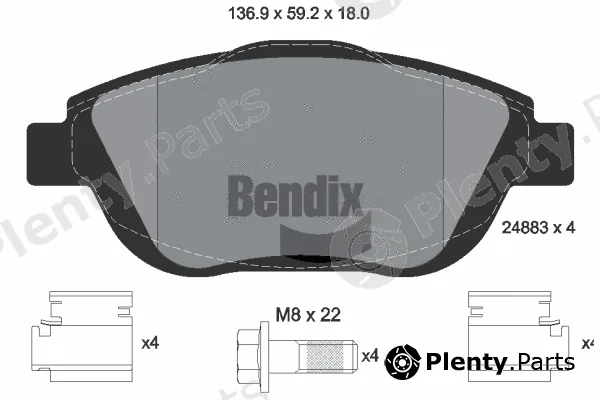 BENDIX Braking BPD1214 — Brake Pad Set, disc brake