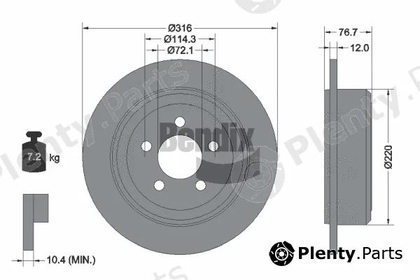 BENDIX Braking BDS1962 — Brake Disc