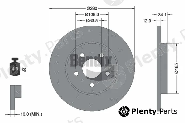 BENDIX Braking BDS1360 — Brake Disc