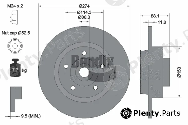 BENDIX Braking BDS1163 — Brake Disc
