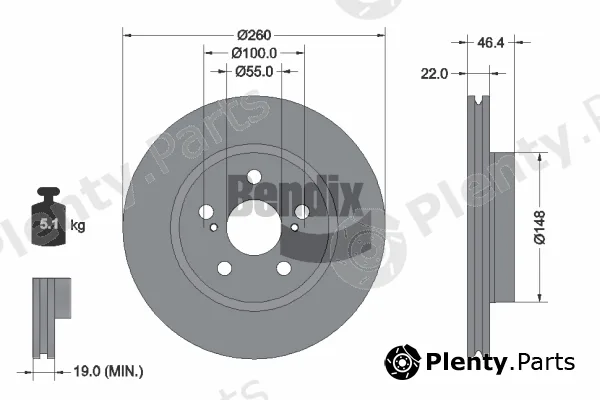 BENDIX Braking BDS2333 — Brake Disc