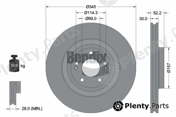 BENDIX Braking BDS2181 — Brake Disc