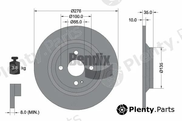 BENDIX Braking BDS2009 — Brake Disc