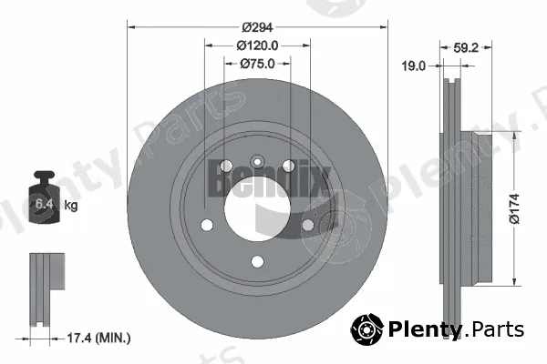 BENDIX Braking BDS1216 — Brake Disc